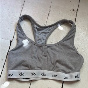 ALO Yoga Gray Racerback Sports Bra